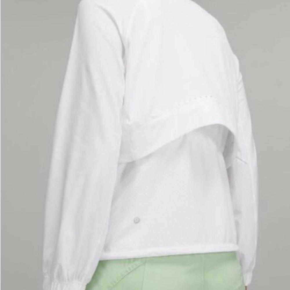 Lululemon Stretch Ripstop Run Jacket White 1/2 Zi… - image 2